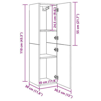 vidaXL TV Cabinet Old Wood 30.5x30x110 cm Engineered Wood