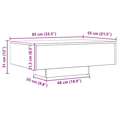 vidaXL Coffee Table Artisan Oak 85x55x31 cm Engineered Wood