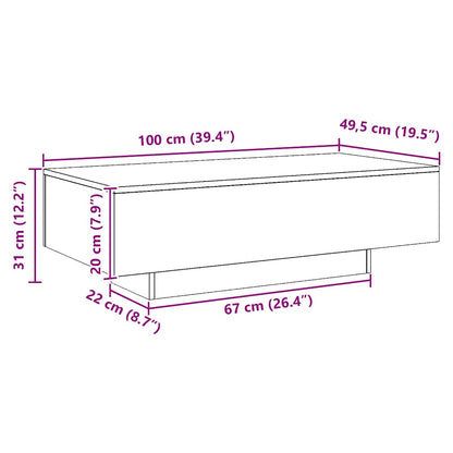 vidaXL Coffee Table Artisan Oak 100x49.5x31 cm Engineered Wood