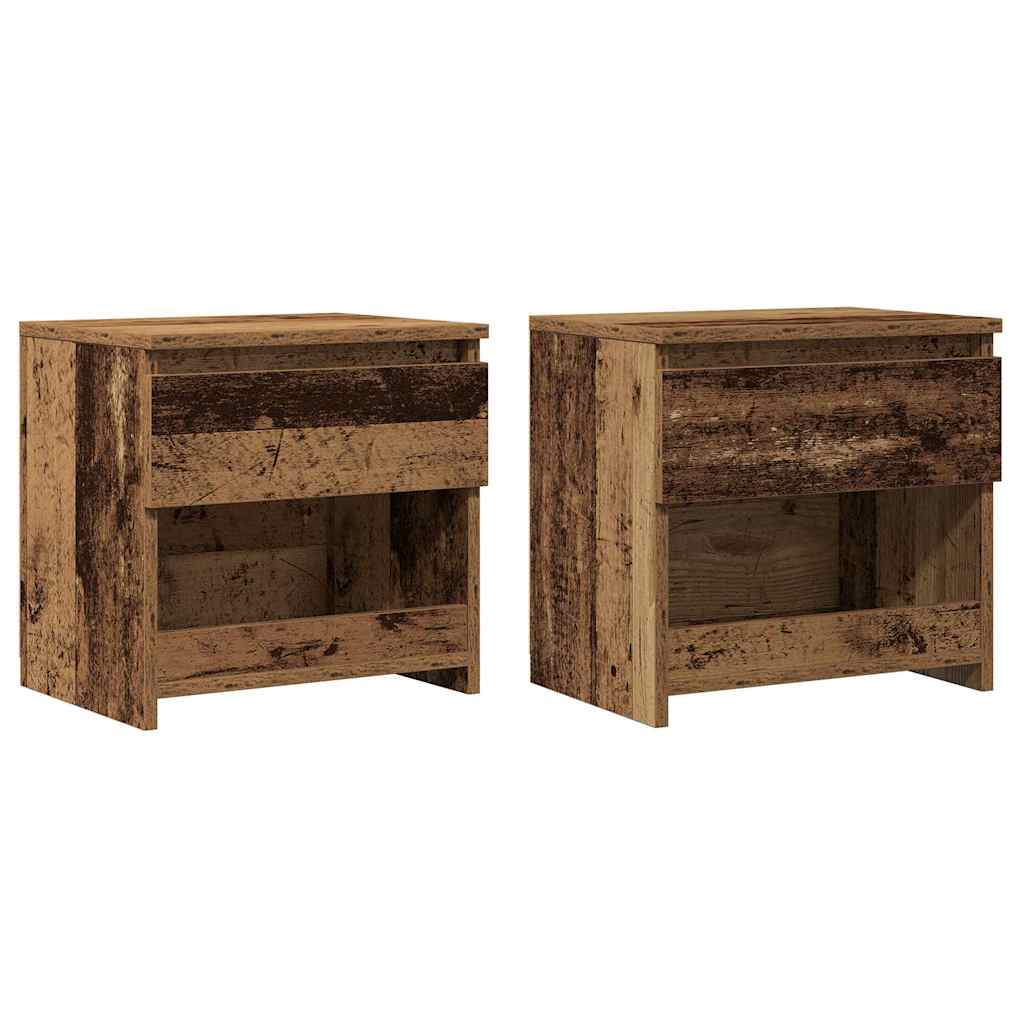 vidaXL Bedside Cabinets 2 pcs Old Wood 40x30x39 cm Engineered Wood