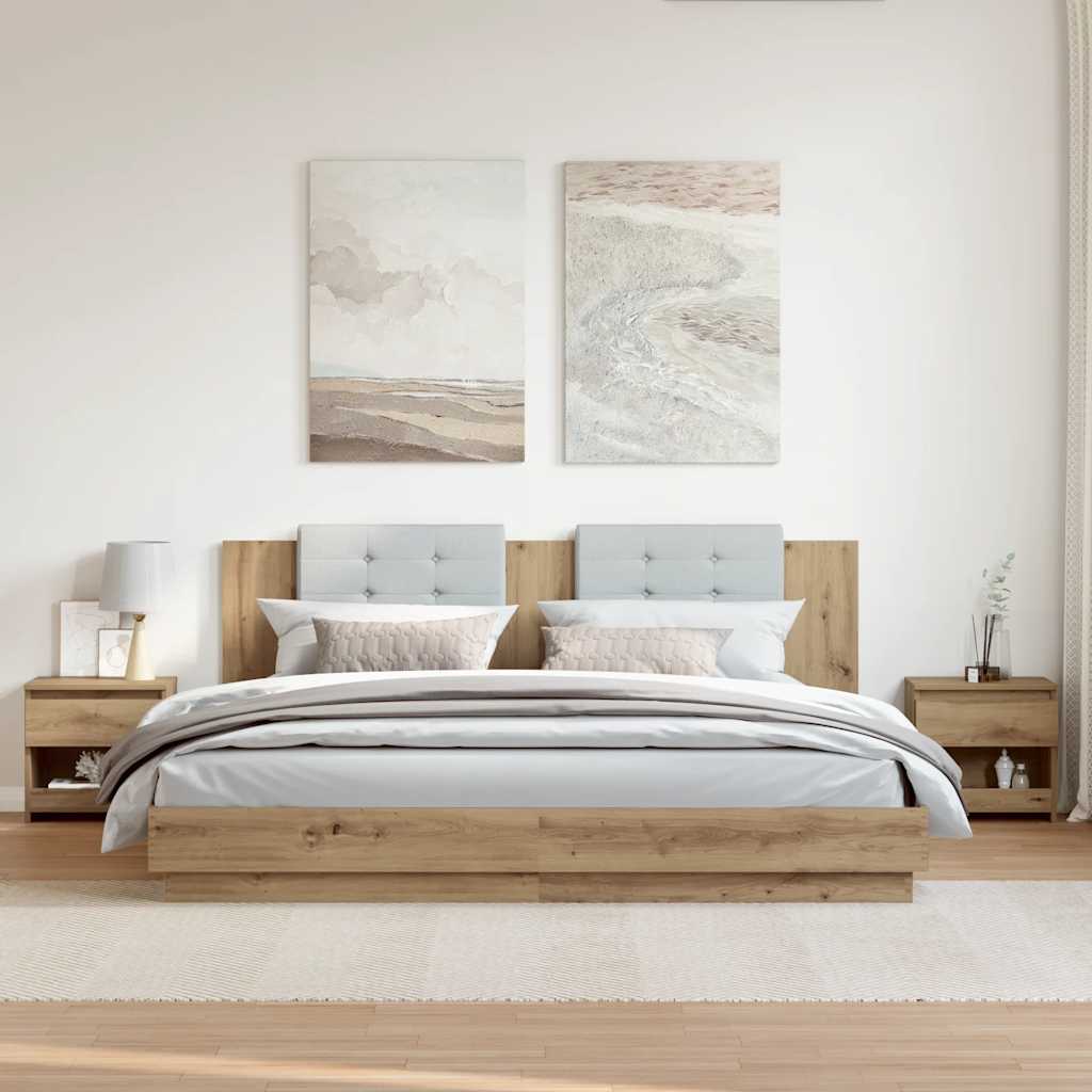 vidaXL Bedside Cabinets 2 pcs Artisan Oak 40x30x39 cm Engineered Wood