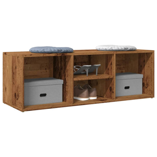 vidaXL Shoe Storage Bench Old Wood 105x35x35 cm Engineered Wood