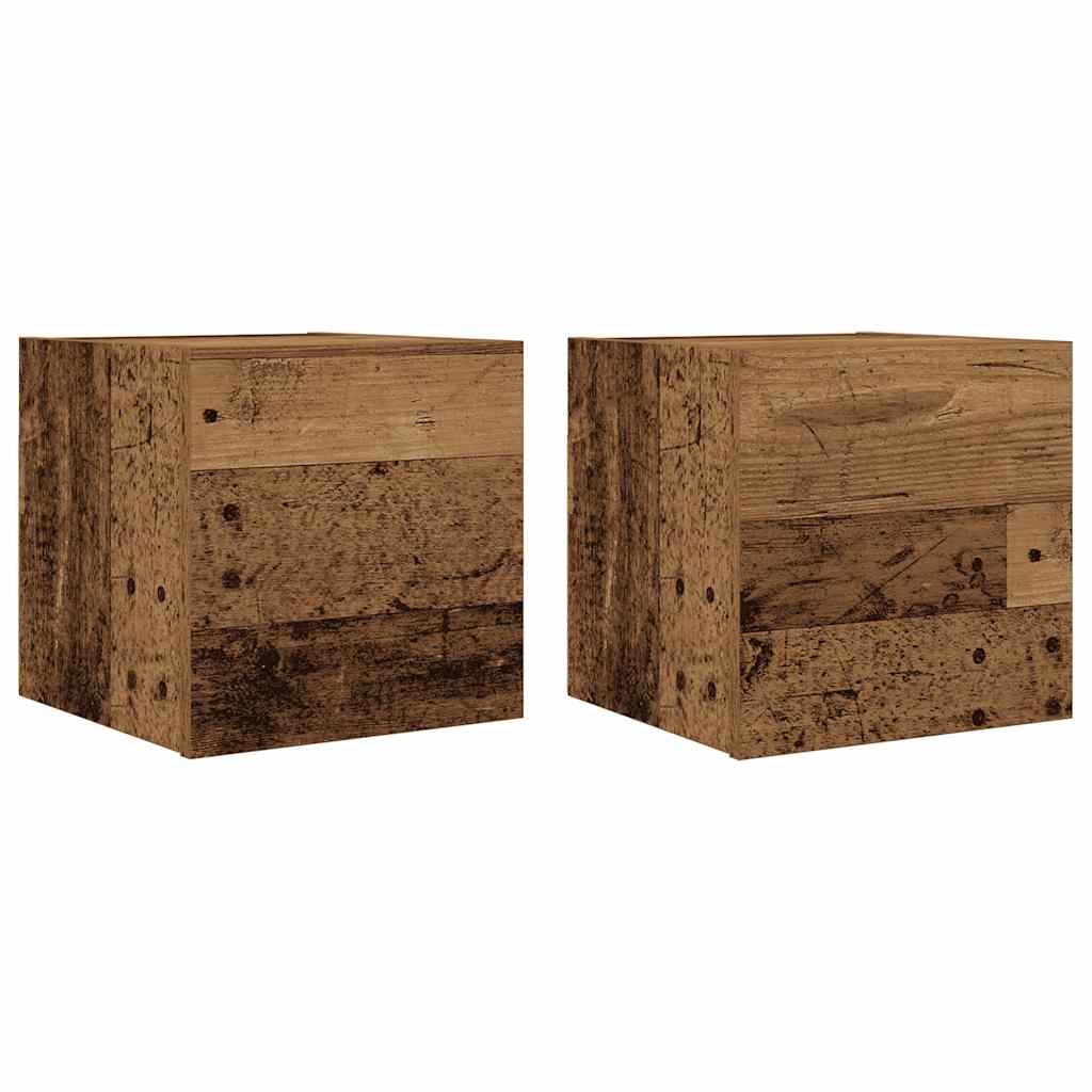 vidaXL Wall Mounted TV Cabinet 2 pcs Old Wood 30.5x30x30 cm