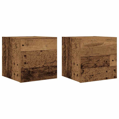 vidaXL Wall Mounted TV Cabinet 2 pcs Old Wood 30.5x30x30 cm