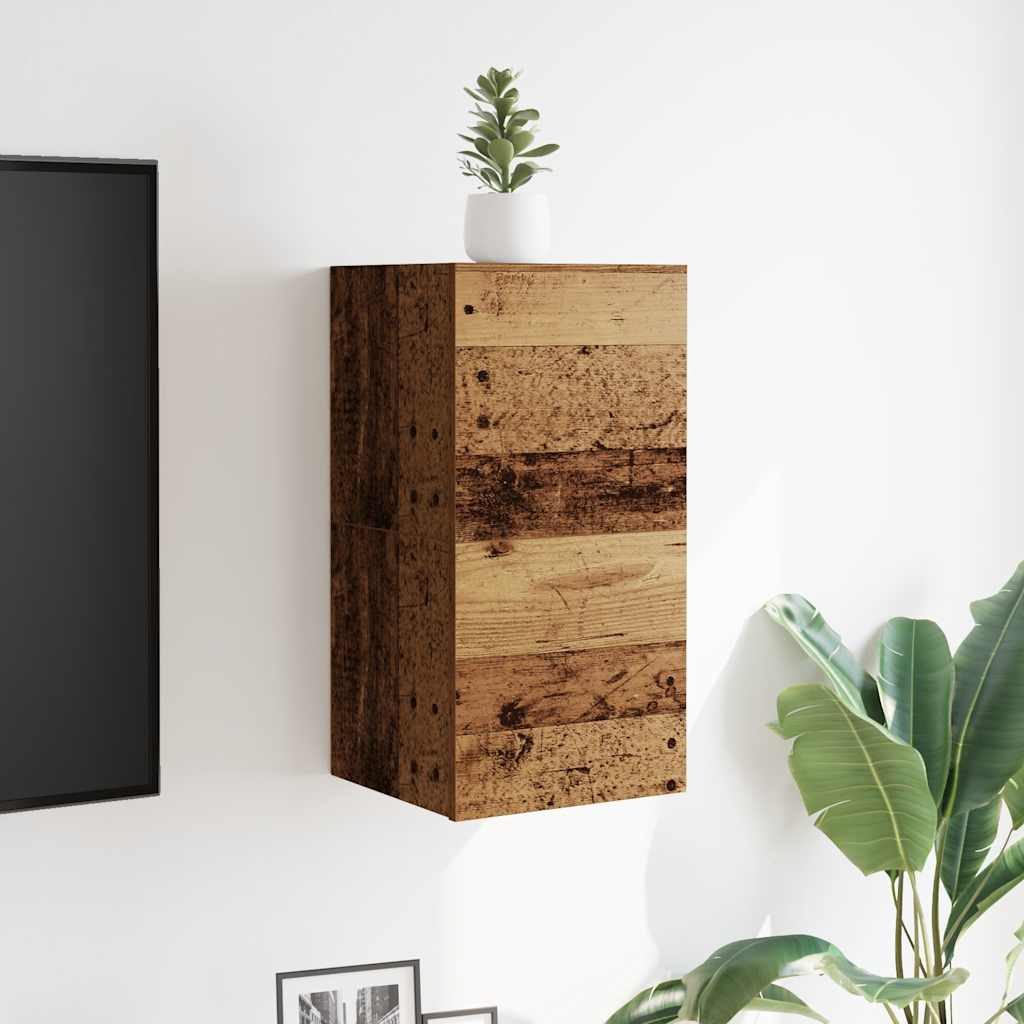 vidaXL 2 Piece Wall-mounted TV Cabinet Set Old Wood 30,5x30x30 cm