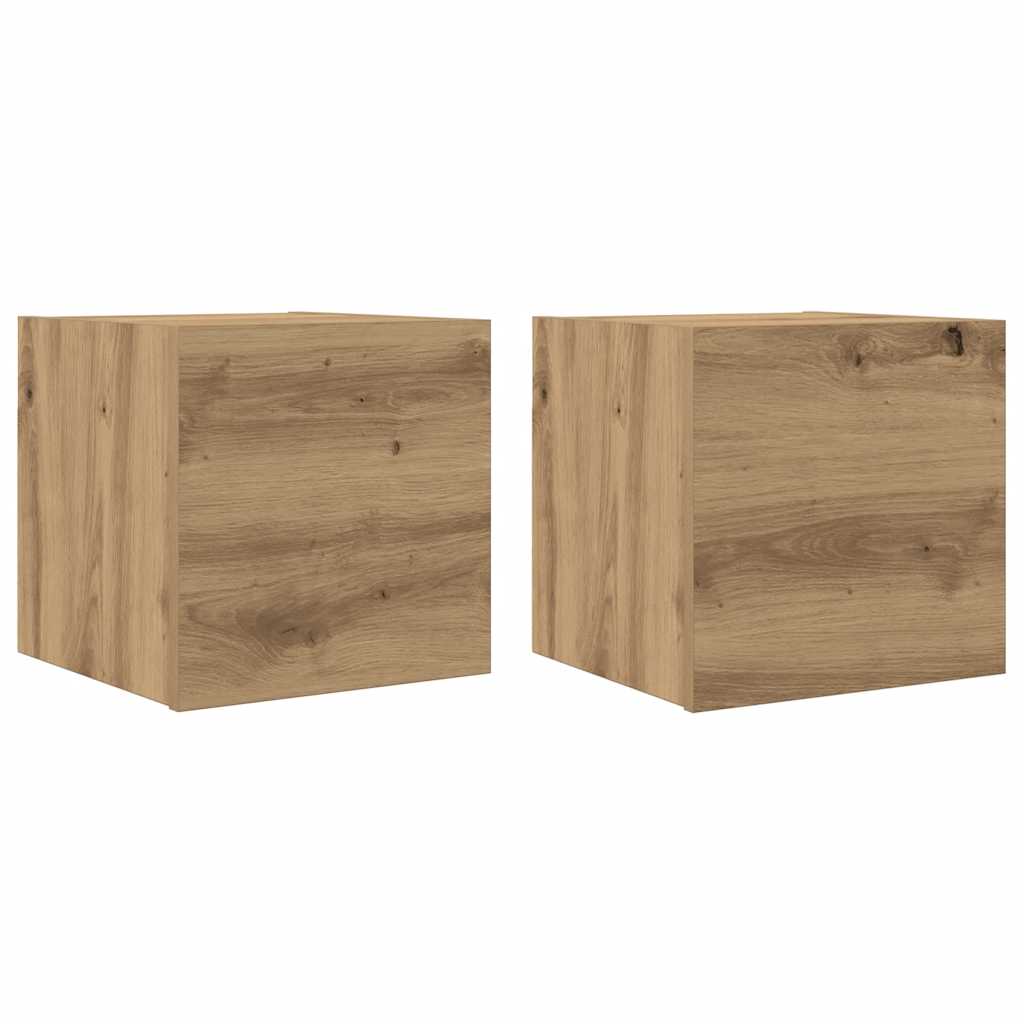 vidaXL Wall Mounted TV Cabinet 2 pcs Artisan Oak 30.5x30x30 cm