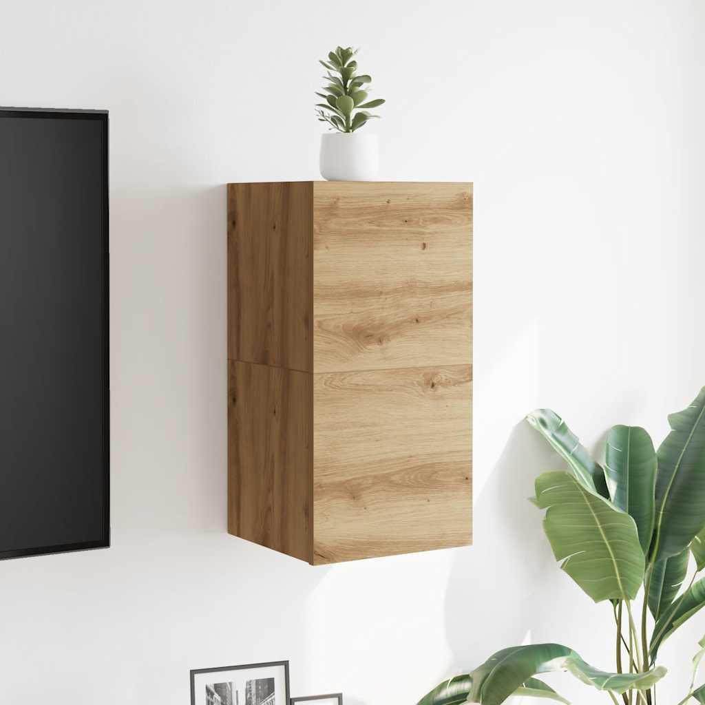 vidaXL Wall Mounted TV Cabinet 2 pcs Artisan Oak 30.5x30x30 cm