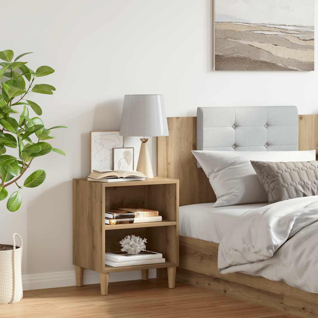 vidaXL Bedside Cabinet Artisan Oak 40x30x50 cm Engineered Wood