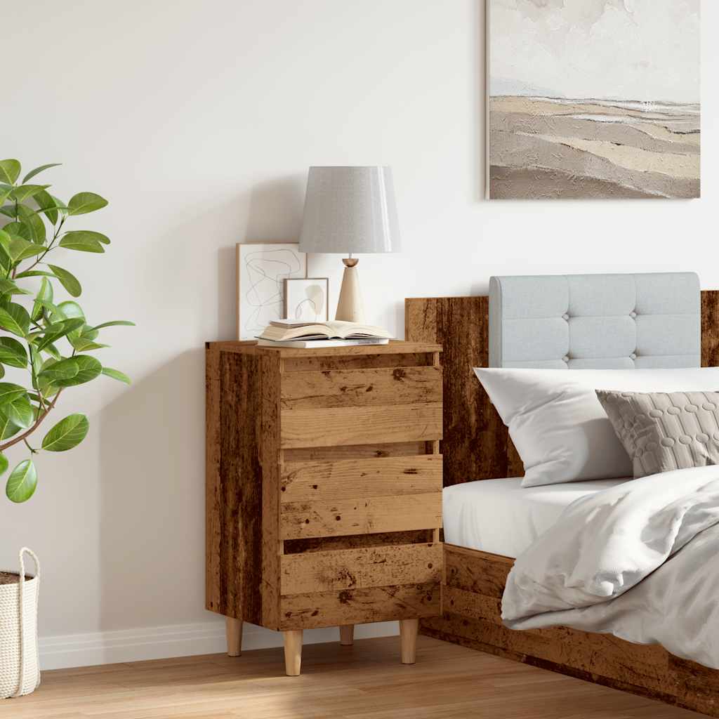 vidaXL Bedside Cabinet Old Wood 40x35x69 cm Engineered Wood