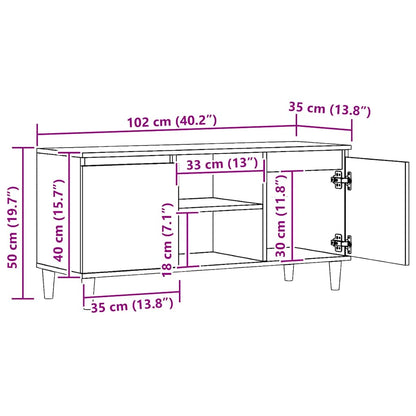 vidaXL TV Cabinet Artisan Oak 102x35x50 cm Engineered Wood