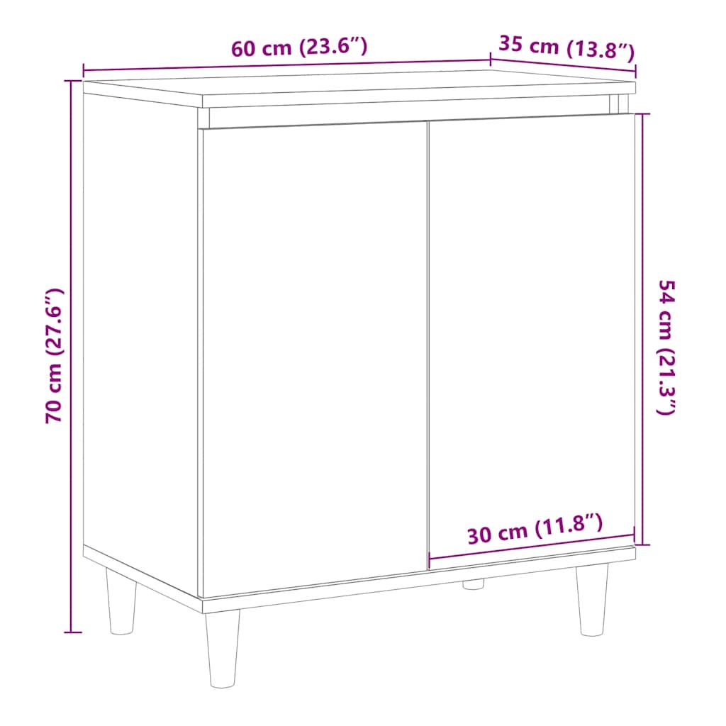 vidaXL Sideboard Artisan Oak 60x35x70 cm Engineered Wood