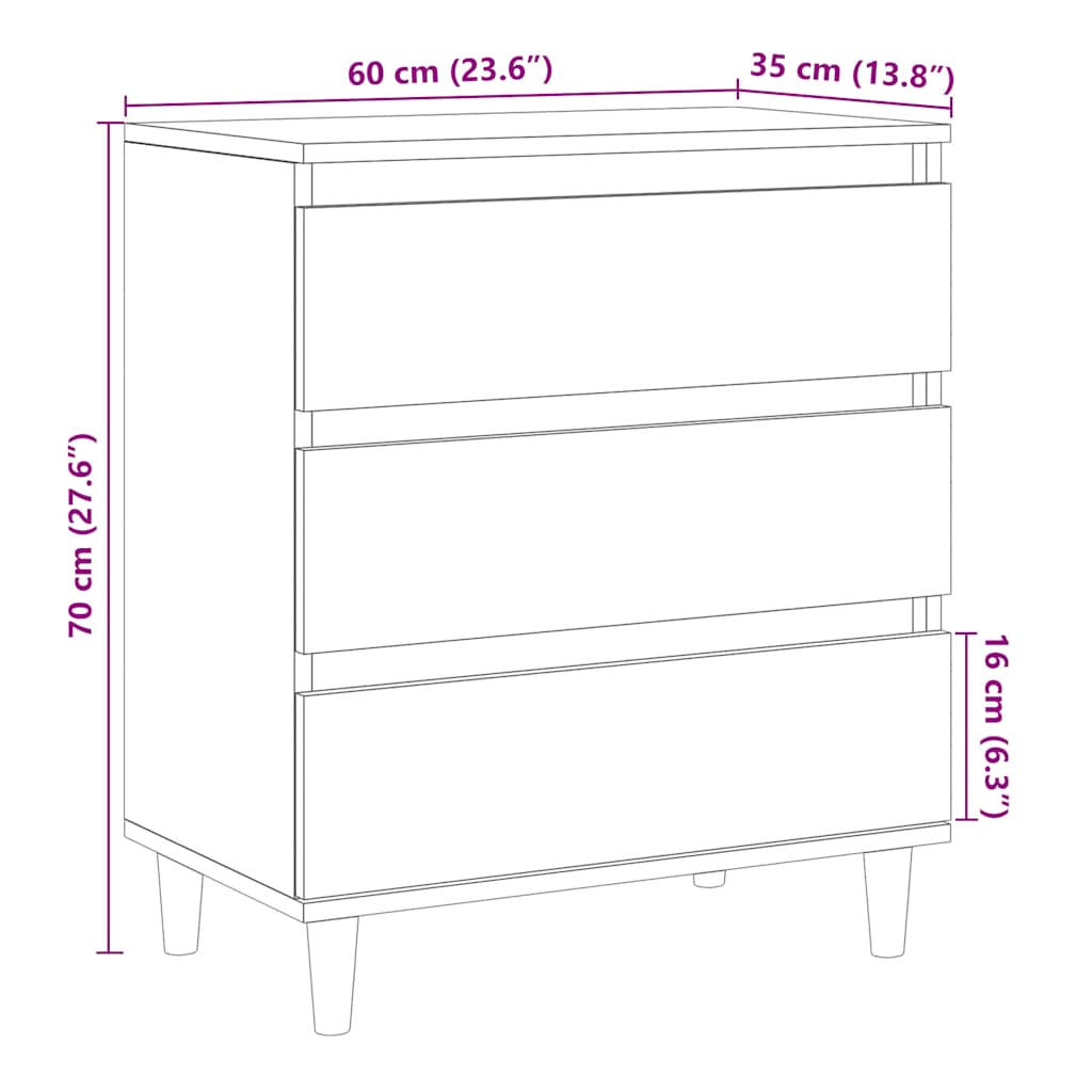 vidaXL Sideboard Old Wood 60x35x70 cm Engineered Wood