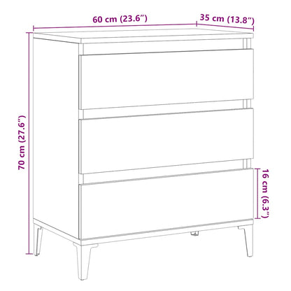 vidaXL Sideboard Old Wood 60x35x70 cm Engineered Wood