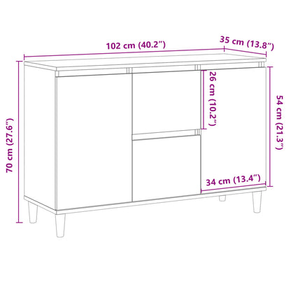 vidaXL Sideboard Old Wood 102x35x70 cm Engineered Wood