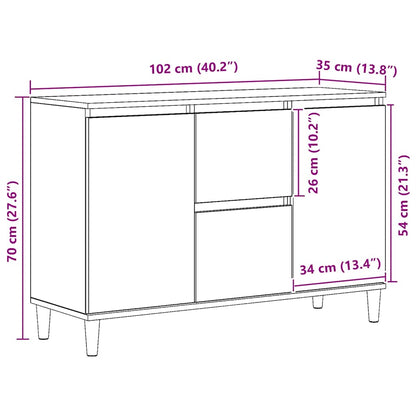 vidaXL Sideboard Artisan Oak 102x35x70 cm Engineered Wood
