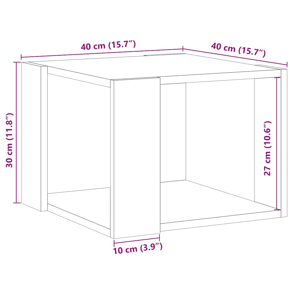 vidaXL Coffee Table Old Wood 40x40x30 cm Engineered Wood