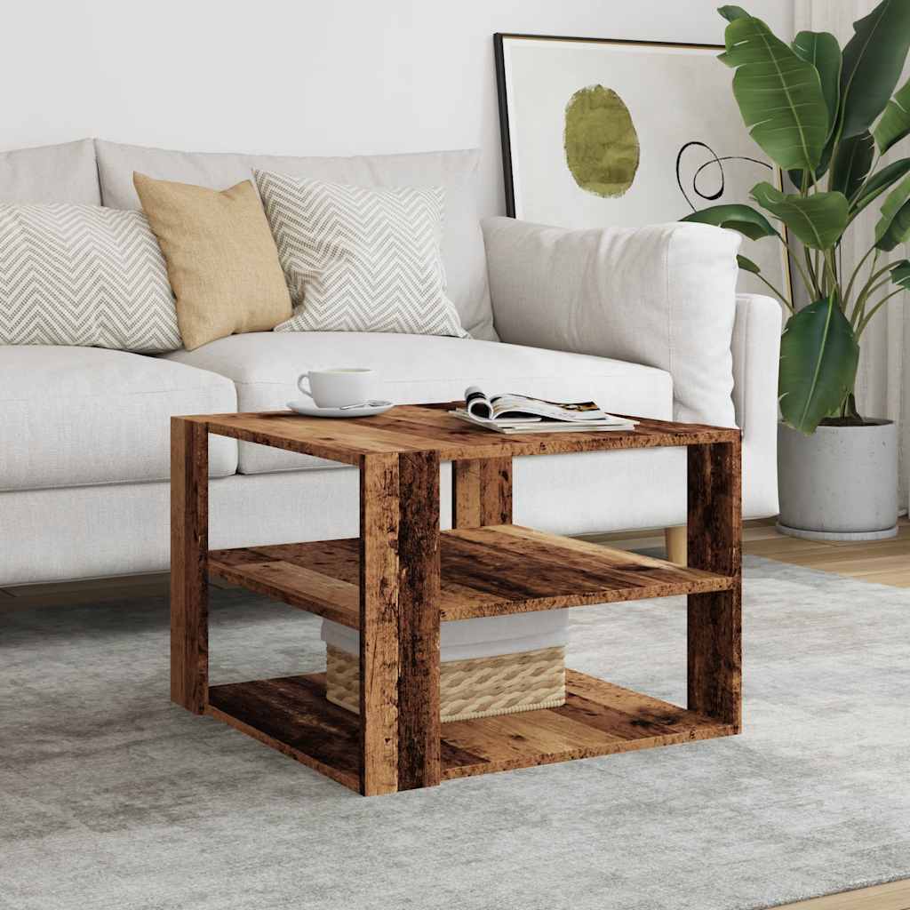 vidaXL Coffee Table Old Wood 58x58x40 cm Engineered Wood