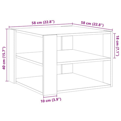 vidaXL Coffee Table Old Wood 58x58x40 cm Engineered Wood