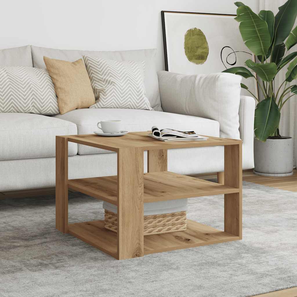 vidaXL Coffee Table Artisan Oak 58x58x40 cm Engineered Wood