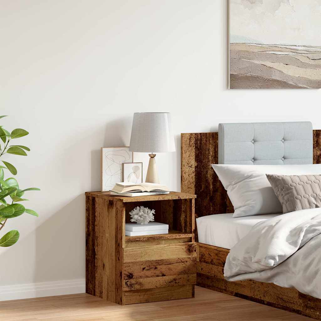 vidaXL Bedside Cabinet Old Wood 40x40x50 cm Engineered Wood