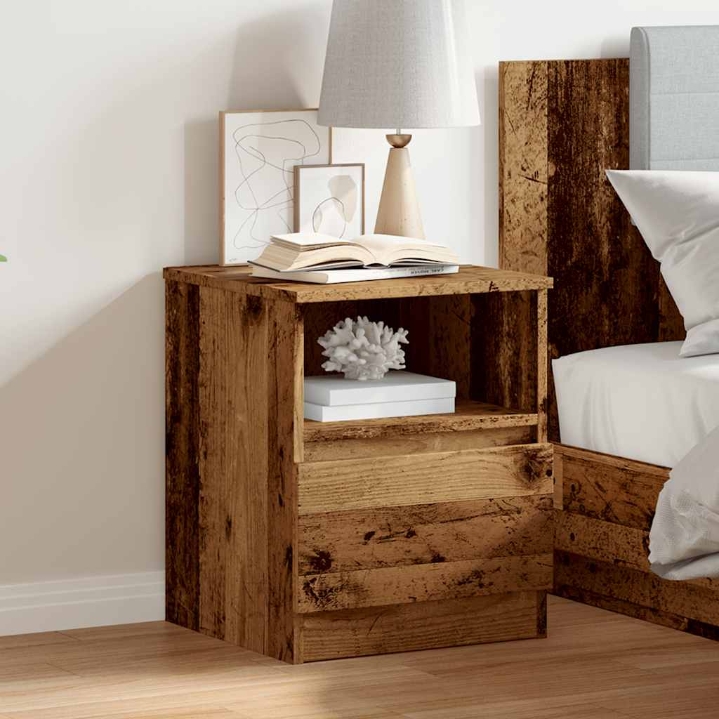 vidaXL Bedside Cabinet Old Wood 40x40x50 cm Engineered Wood