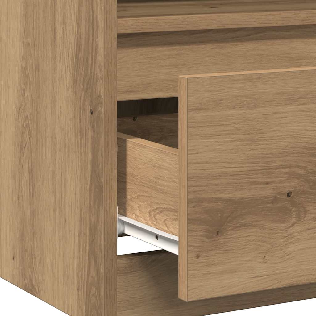 vidaXL Bedside Cabinet Artisan Oak 40x40x50 cm Engineered Wood