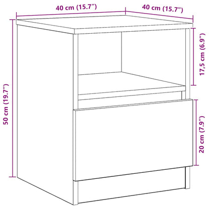vidaXL Bedside Cabinet Artisan Oak 40x40x50 cm Engineered Wood