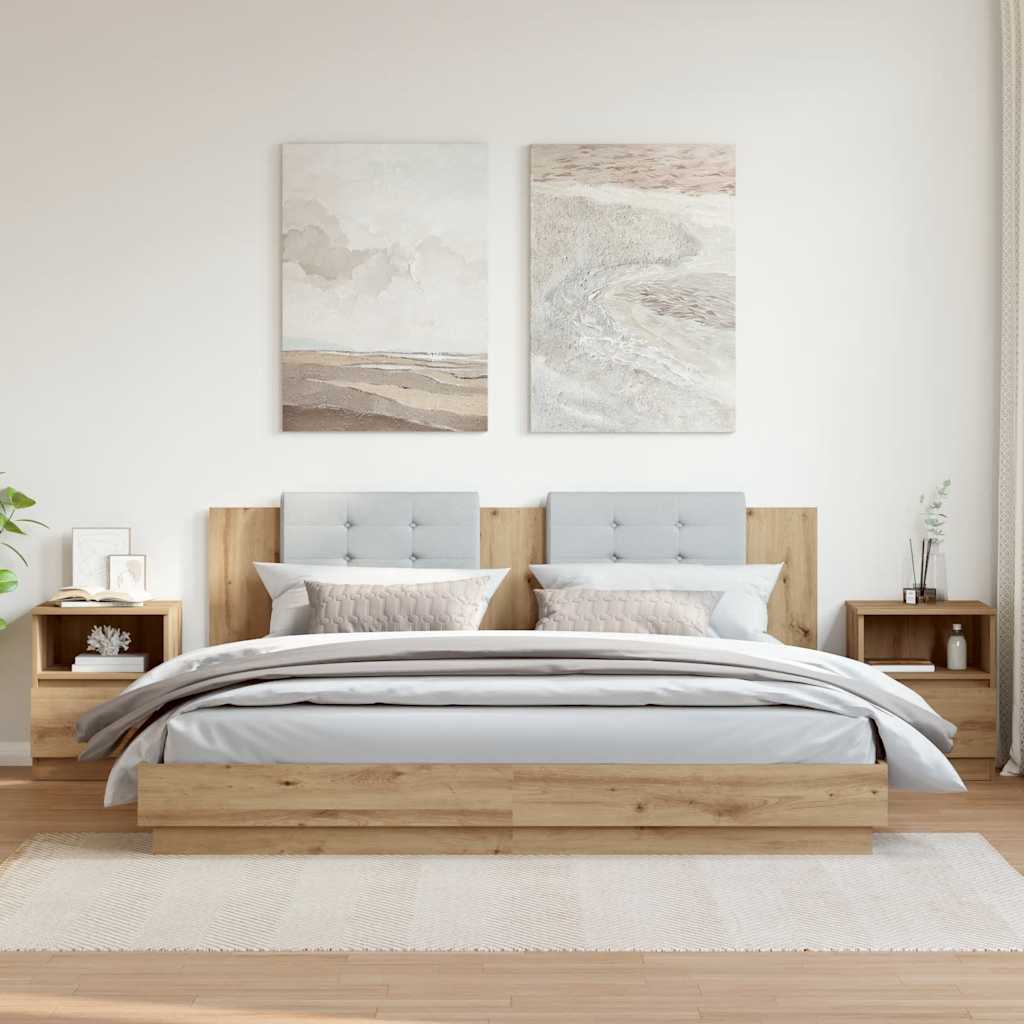 vidaXL Bedside Cabinets 2 pcs Artisan Oak 40x40x50 cm Engineered Wood