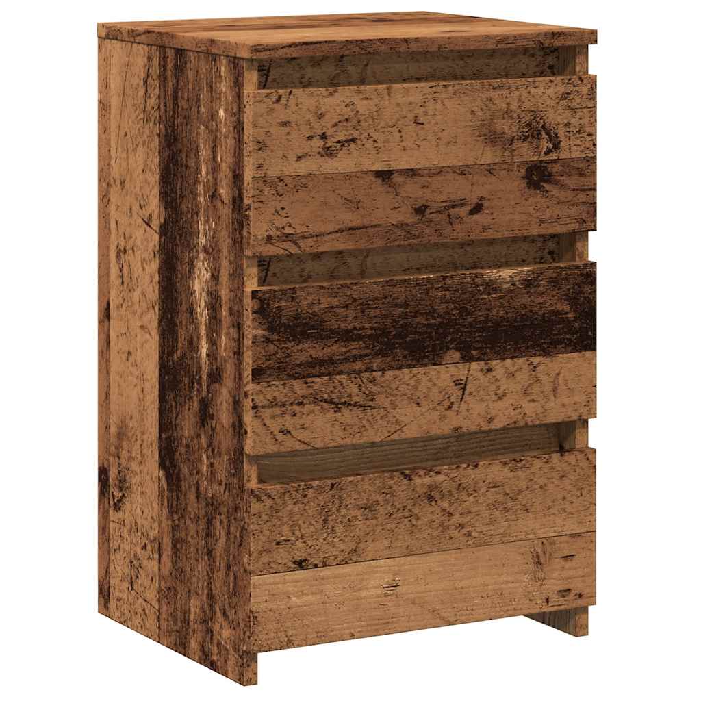vidaXL Bedside Cabinet Old Wood 40x35x62,5 cm Engineered Wood