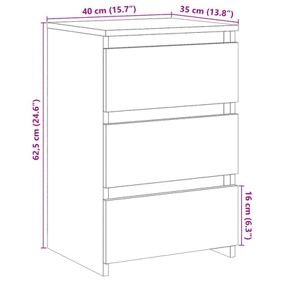 vidaXL Bedside Cabinet Artisan Oak 40x35x62,5 cm Engineered Wood