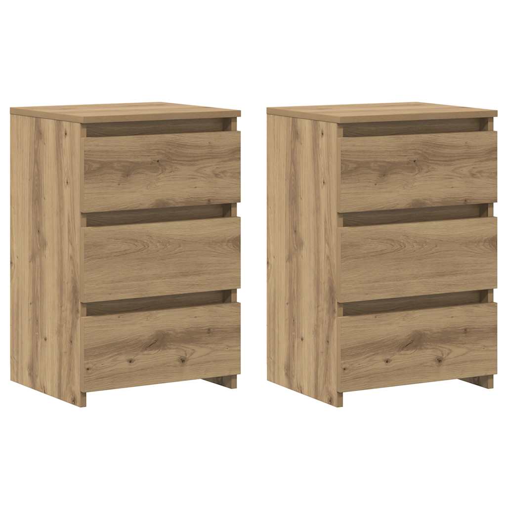 vidaXL Bedside Cabinets 2 pcs Artisan Oak 40x35x62,5 cm Engineered Wood