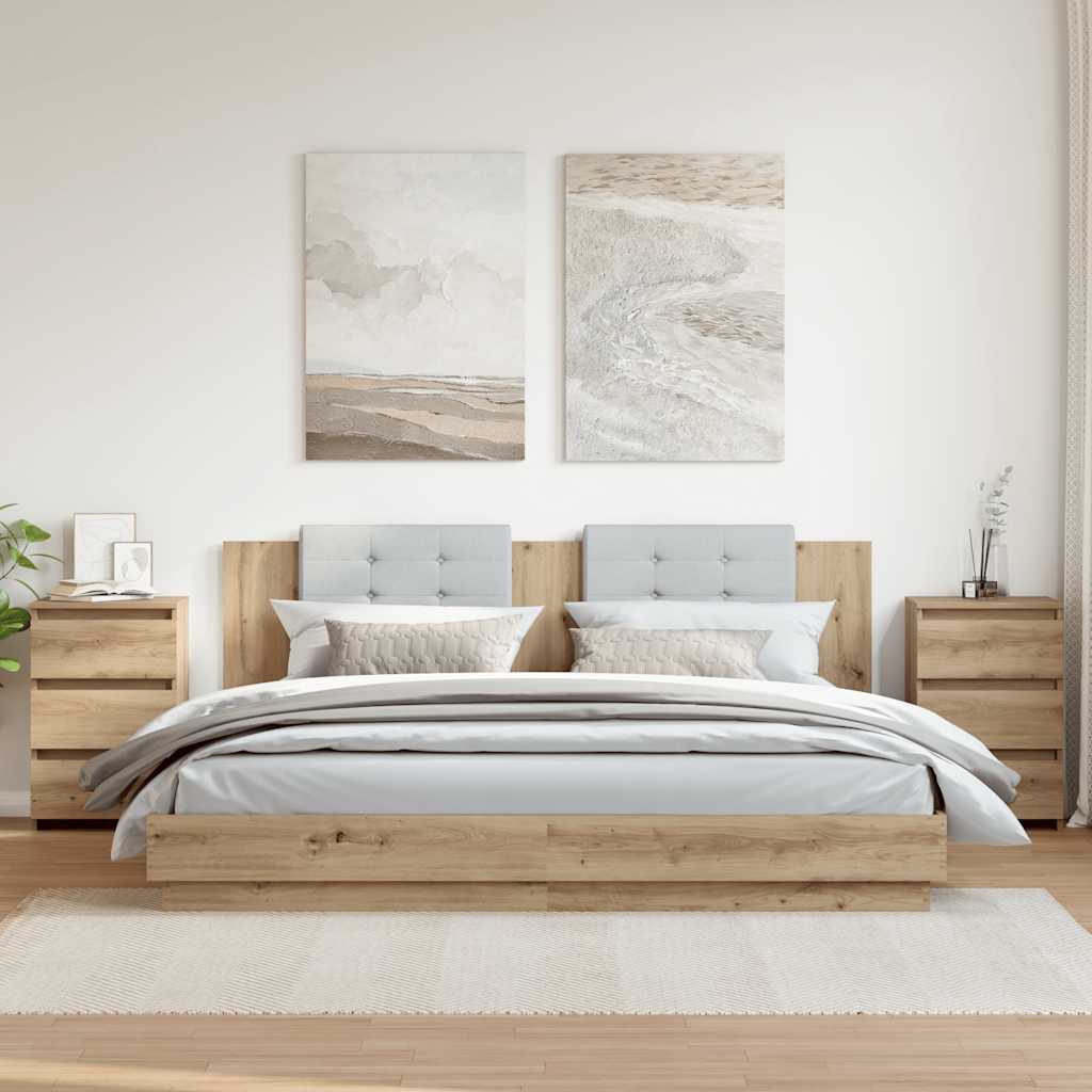 vidaXL Bedside Cabinets 2 pcs Artisan Oak 40x35x62,5 cm Engineered Wood