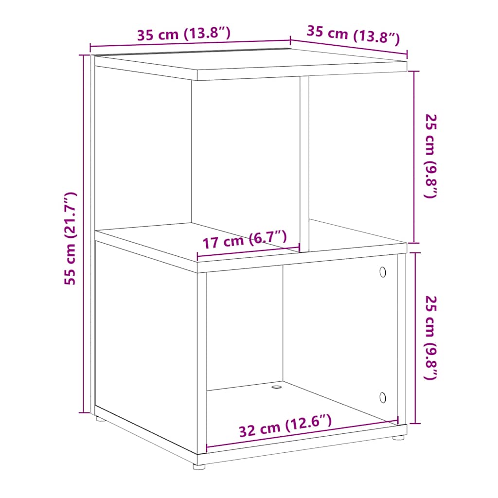 vidaXL Bedside Cabinets 2 pcs Old Wood 35x35x55 cm Engineered Wood