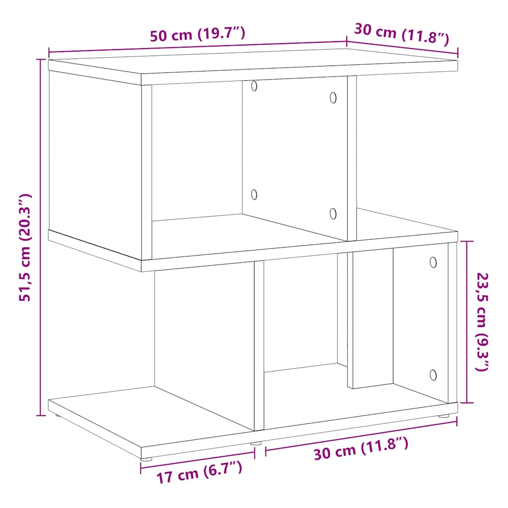 vidaXL Bedside Cabinets 2 pcs Old Wood 50x30x51,5 cm Engineered Wood