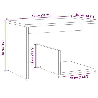 vidaXL Side Table Artisan Oak 59x36x38 cm Engineered Wood