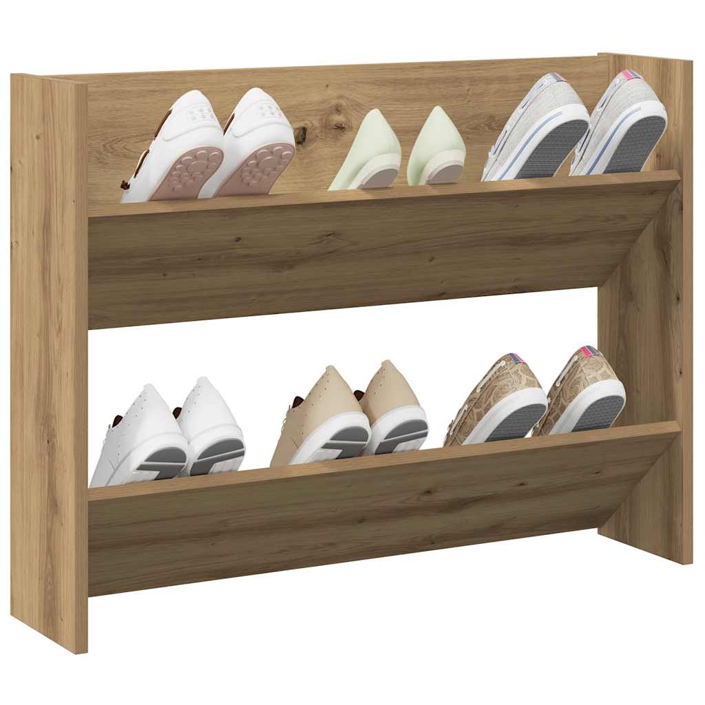 vidaXL Wall Shoe Cabinet Artisan Oak 80x18x60 cm Engineered Wood