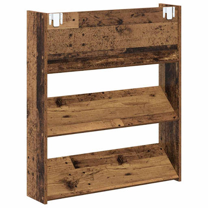 vidaXL Wall Shoe Cabinet Old Wood 80x18x90 cm Engineered Wood