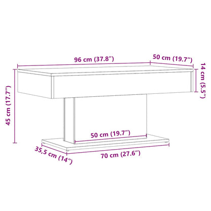 vidaXL Coffee Table Artisan Oak 96x50x45 cm Engineered Wood