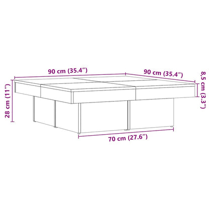 vidaXL Coffee Table Artisan Oak 90x90x28 cm Engineered Wood
