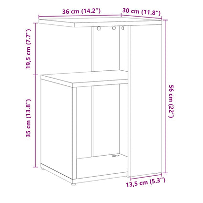 vidaXL Side Table Old Wood 36x30x56 cm Engineered Wood