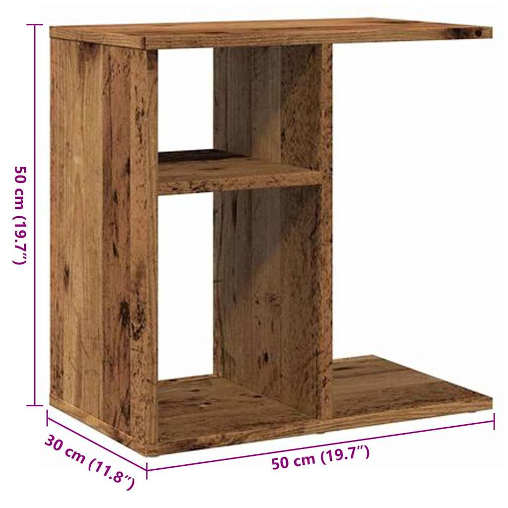 vidaXL Side Table Old Wood 50x30x50 cm Engineered Wood