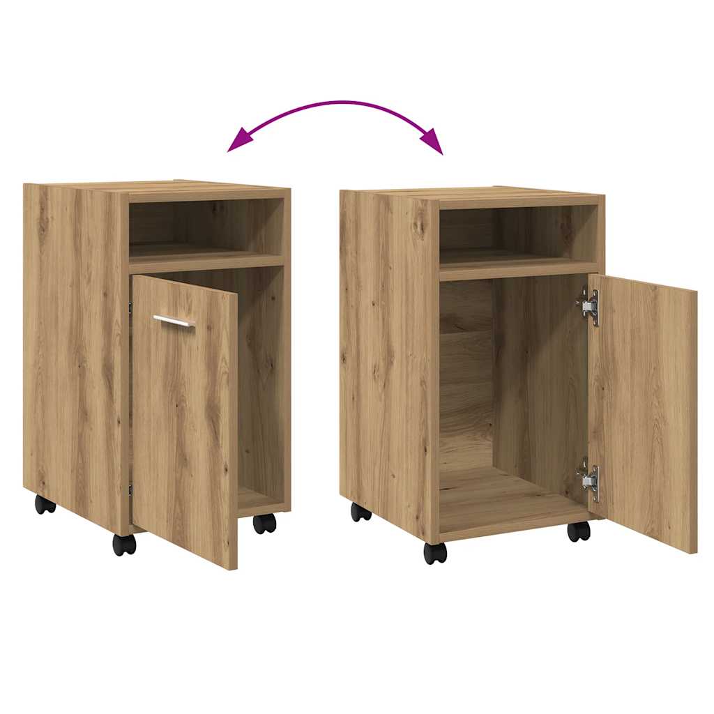 vidaXL Cabinet with Wheels Artisan Oak 33x38x60 cm Engineered Wood