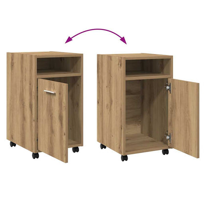 vidaXL Cabinet with Wheels Artisan Oak 33x38x60 cm Engineered Wood