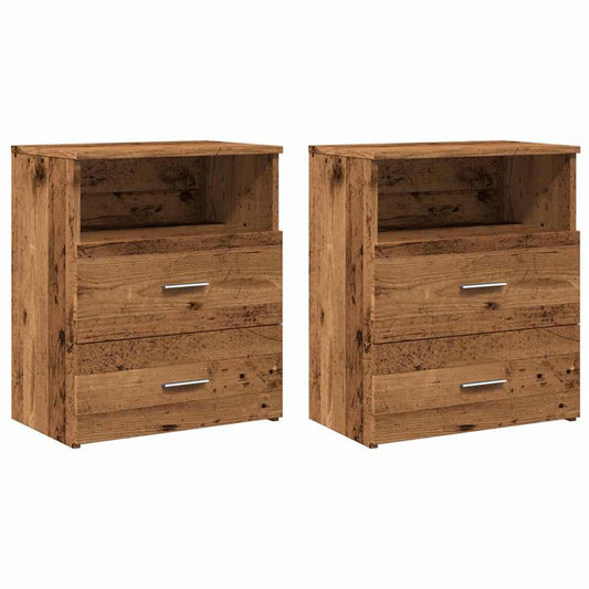 vidaXL Bedside Cabinets 2 pcs Old Wood 50x32x60cm Engineered Wood