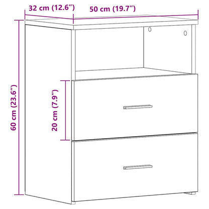 vidaXL Bedside Cabinet Artisan Oak 50x32x60cm Engineered Wood