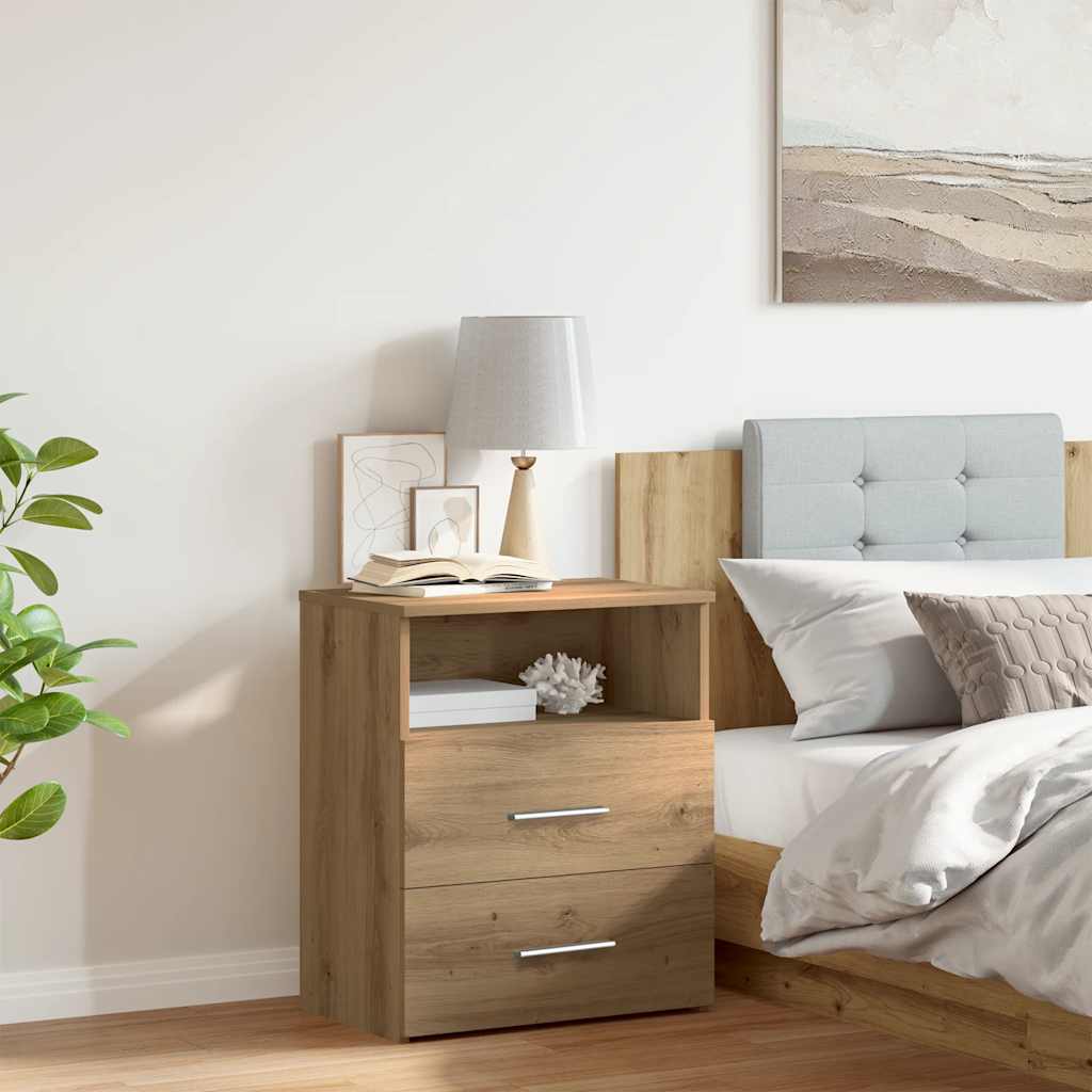 vidaXL Bedside Cabinet Artisan Oak 50x32x60cm Engineered Wood