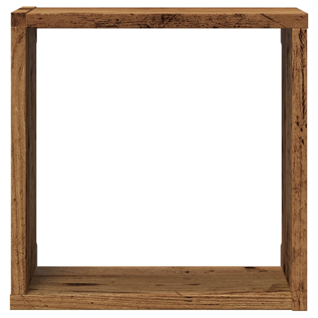 vidaXL Wall Cube Shelves 4 pcs Old Wood 30x15x30 cm Engineered Wood