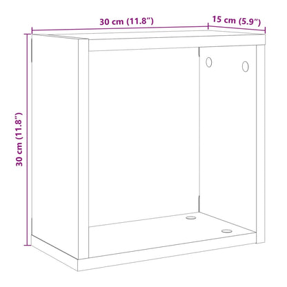 vidaXL Wall Cube Shelves 6 pcs Old Wood 30x15x30 cm Engineered Wood
