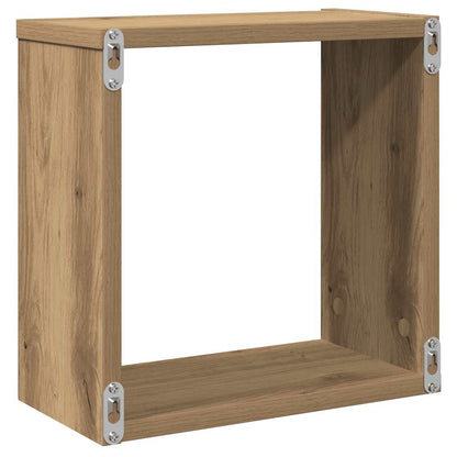 vidaXL Wall Cube Shelves 2 pcs Artisan Oak 30x15x30 cm Engineered Wood