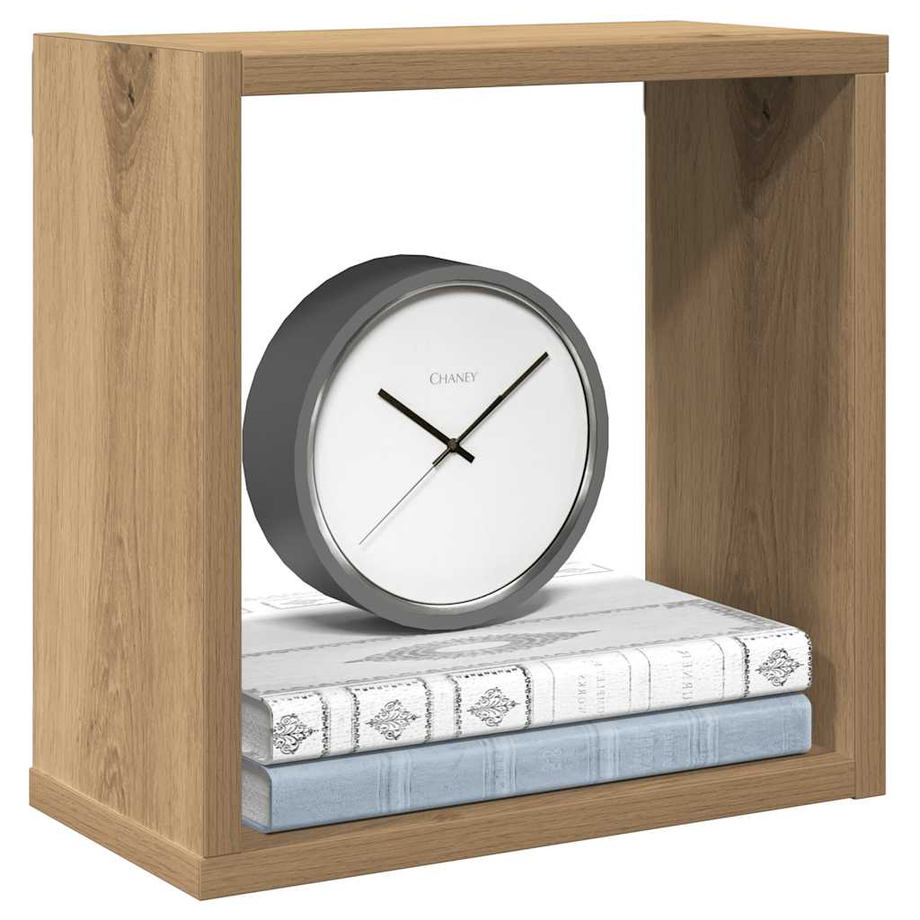 vidaXL Wall Cube Shelves 2 pcs Artisan Oak 30x15x30 cm Engineered Wood